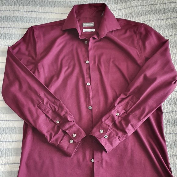 Slim Burgundy Dress Shirt - Picture 1 of 4